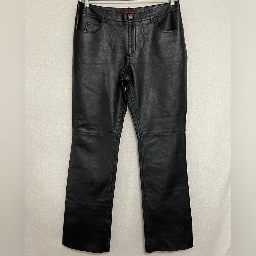 Margaret Godfrey Genuine Leather Black Bootcut Pants Women’s 12